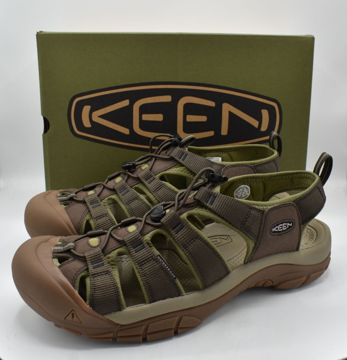 Scarpe sandali sportivi Keen da uomo taglia 14 Newport H2 Olive Drab mensa punta chiusa