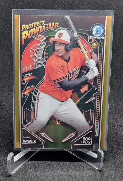 Samuel Basallo 2024 Bowman Chrome Prospect Power Up Gold Refractor 31/50 #PP-8