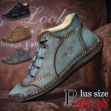 Zapatos planos de cuero para hombre Zapatos de tamaño grande Botines Informales Zapatos de cuero para hombre