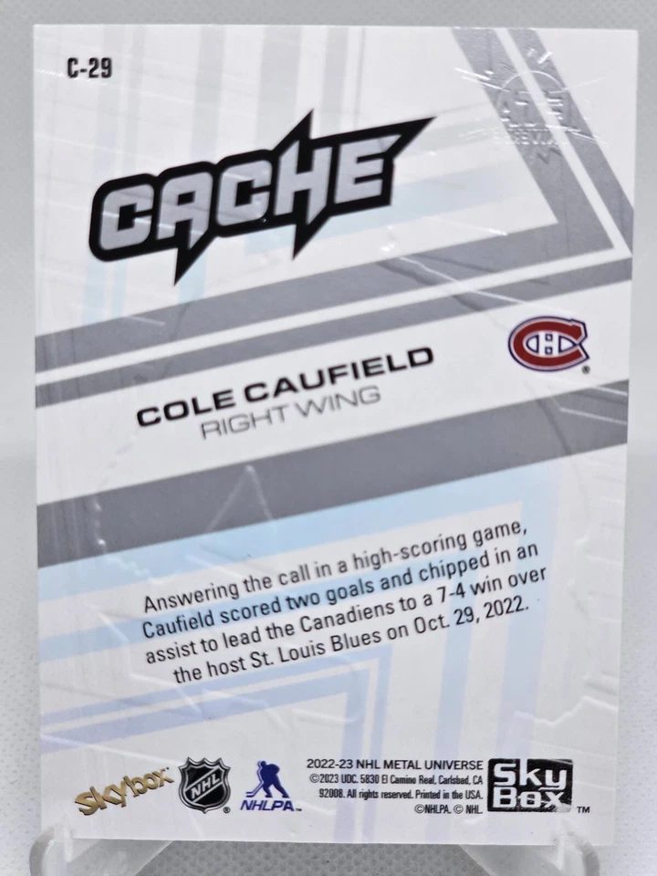 2022-23 Skybox Metal Universe Cache #C-29 Cole Caufield - Image 2 of 2