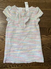 Janie  Jack Rainbow Tweed Easter Bouquet Dress 5 Years Bow A Line Cute 