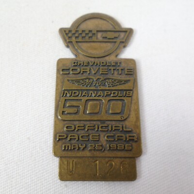 1986 Indianapolis 500 Bronze U126 Pit Badge Bobby Rahal Corvette No Clasp
