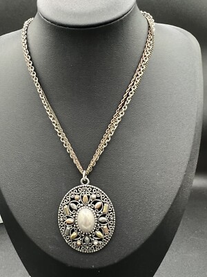 You And I Multi Strand / Multi Colored Necklace With Pendant 18-21 