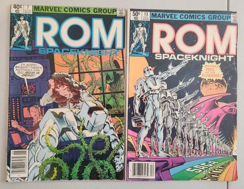 Lot of 2 ROM Space Knight  Marvel Comic Books # #7 13 LOW GRADE