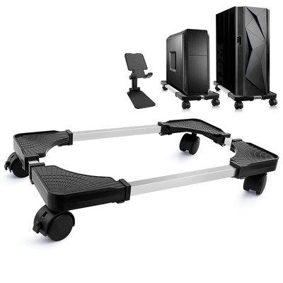 Seloom Computer Tower Stand Desktop Stand Adjustable Mobile CPU Stand with Ro...