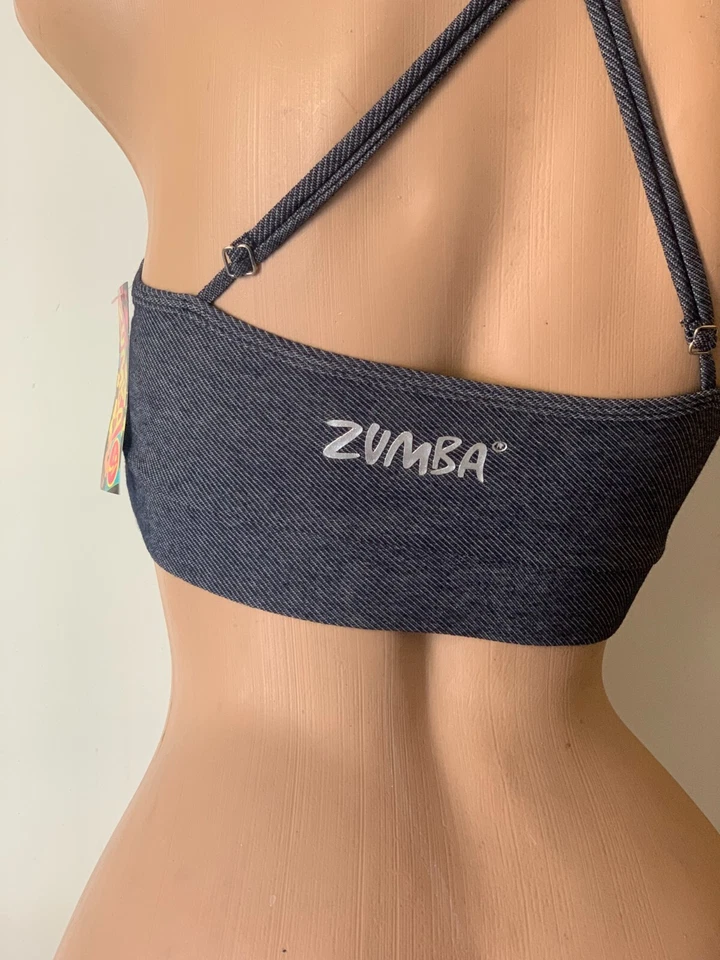Zumba Sujetador Azul Top Fitness Gimnasio Entrenamiento Deportes Crop Dance Pequeño - XLARGE Foto 4 de 4