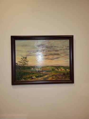 vintage oil painting signed by jean b. egan framed late view in amish country pa - Picture 8 of 18