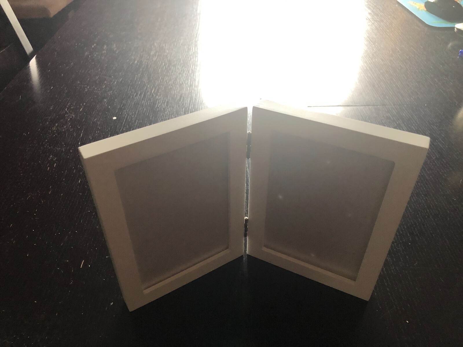 Made by Design Thin White Hinged Frame Holds Two 4x6 Photos P/O