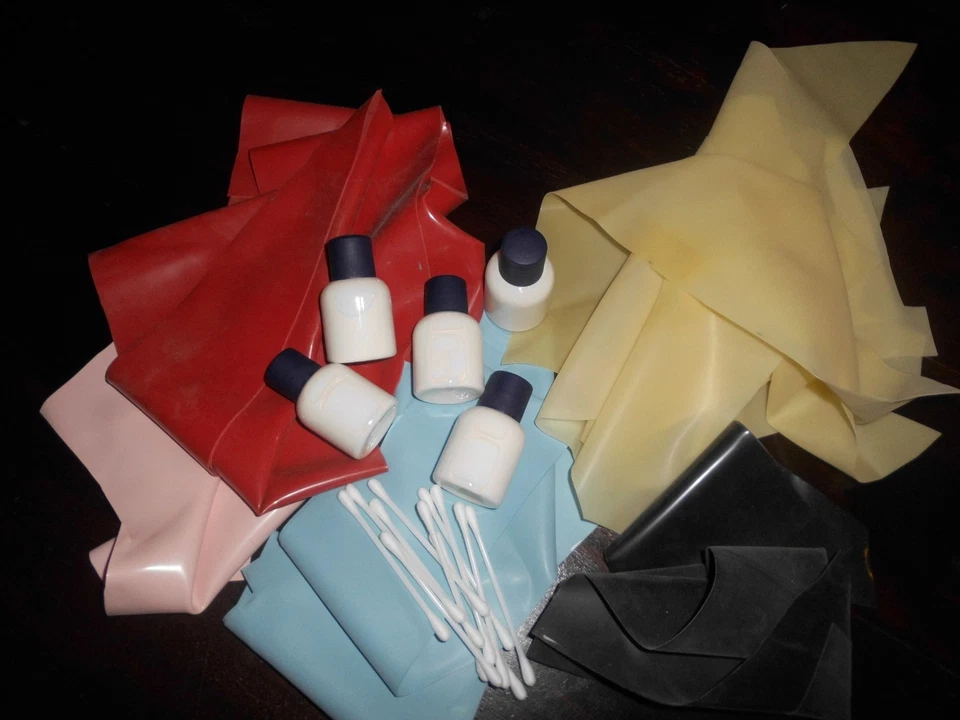 GUKOWE Reparaturset für Latex - bestehend 20 ml Latexkleber/Latexreste/Wattestäbchen