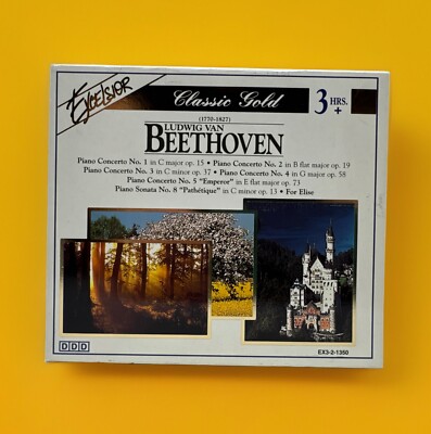 Beethoven,Classic Gold, NEW 3 CDS Piano Concerto C Major,B Flat,C Minor G major 