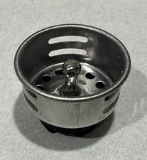 Stainless Steel Junior Duo Strainer Replacement Basket/ Stopper for prep sink.