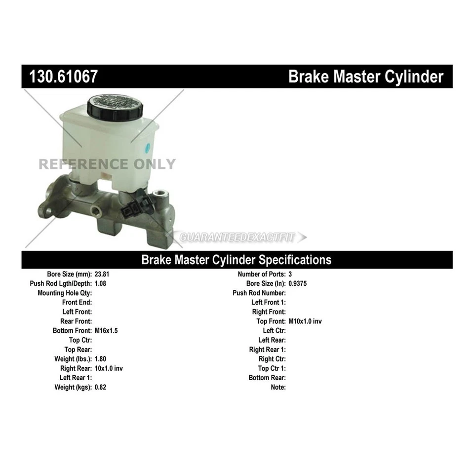 Cilindro maestro de freno centrado TCP para Mercury Tracer y Ford Escort 1994-1996 Foto 3 de 3