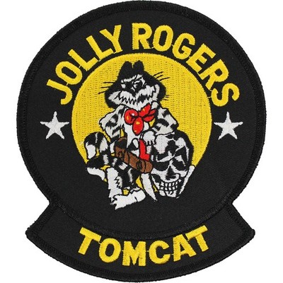 Navy Tomcat Jolly Rogers Patch ( 4'' Wide x 4 3/4'' High ) ( Sew-On ) P383