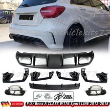 F&uuml;r Benz A CLASS W176 Sport 2012-18 Sport Heck Diffusor mit schwarzen Endrohren