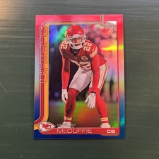 Trent McDuffie 2025 Topps Chrome Football Red White Blue Parallel Color Match