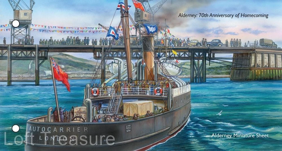Alderney Stamps: "Homecoming - 70th Anniversary" £3 MS Presentation Pack 2015 - Image 3 of 4