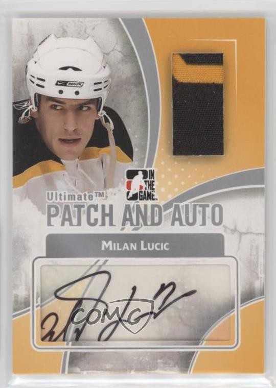 2010 ITG Ultimate Memorabilia 10th Edition Silver /9 Milan Lucic Patch Auto 11pj