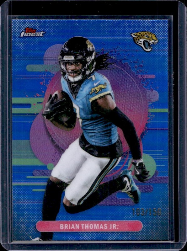 2025 Topps Finest Brian Thomas Jr. Uncommon Blue Refractor #/150 Jaguars