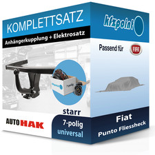 Für Fiat Punto Fliessheck 93-99 AUTO HAK Anhängerkupplung starr + 7polig E-Satz