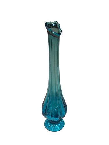 Vaso vintage in vetro oscillante blu 15" - Foto 3 di 7