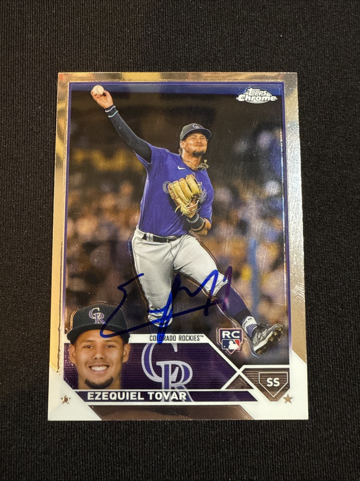 2023 Topps Chrome Ezequiel Tovar Signed Rookie Card RC 106 Rockies Autograph