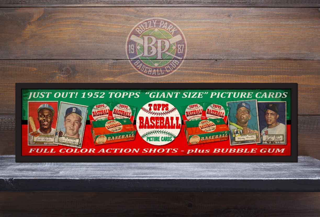 1952 Baseball Card METAL Sign Display - 6
