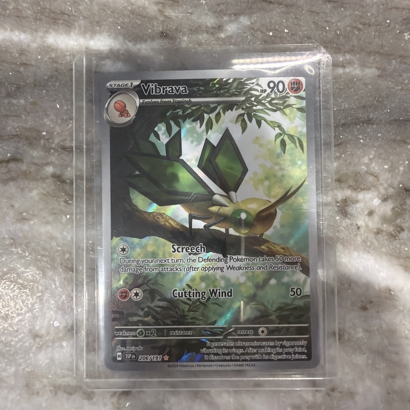 Vibrava 206/191 SV08: Surging Sparks Illustration Rare Pokemon Card