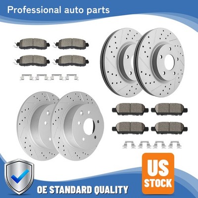 Front Rear Drilled Disc Rotors Brake Pads For Nissan Altima 2013 2014-2019 2020