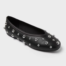Women s Sammie Studded Ballet Flats with Memory Foam Insole A New day Black 9