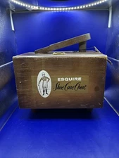 Vintage ESQUIRE SHOE CARE CHEST ~ Wooden Shoe Chest With Accessories