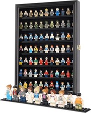 Minifigure Display Case - Building Block Toy Wall Cabinet Showcase for Small Min