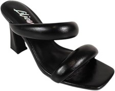 Women's Square Toe Chunky Heeled Slip On Sandals Jasmine-2 By Liliana