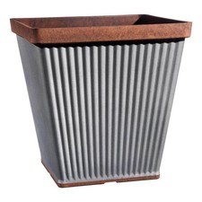New 14in Square Planter Galvanized Resin Spokane Indooroutdoor Pots Copper Rim New 14in Square Planter Galvanized Resin Spokane Indooroutdoor Pots Copper Rim