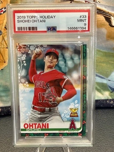 2019 Topps Holiday SHOHEI OHTANI #33 Pitching PSA Mint 9 Rookie Cup - Angels