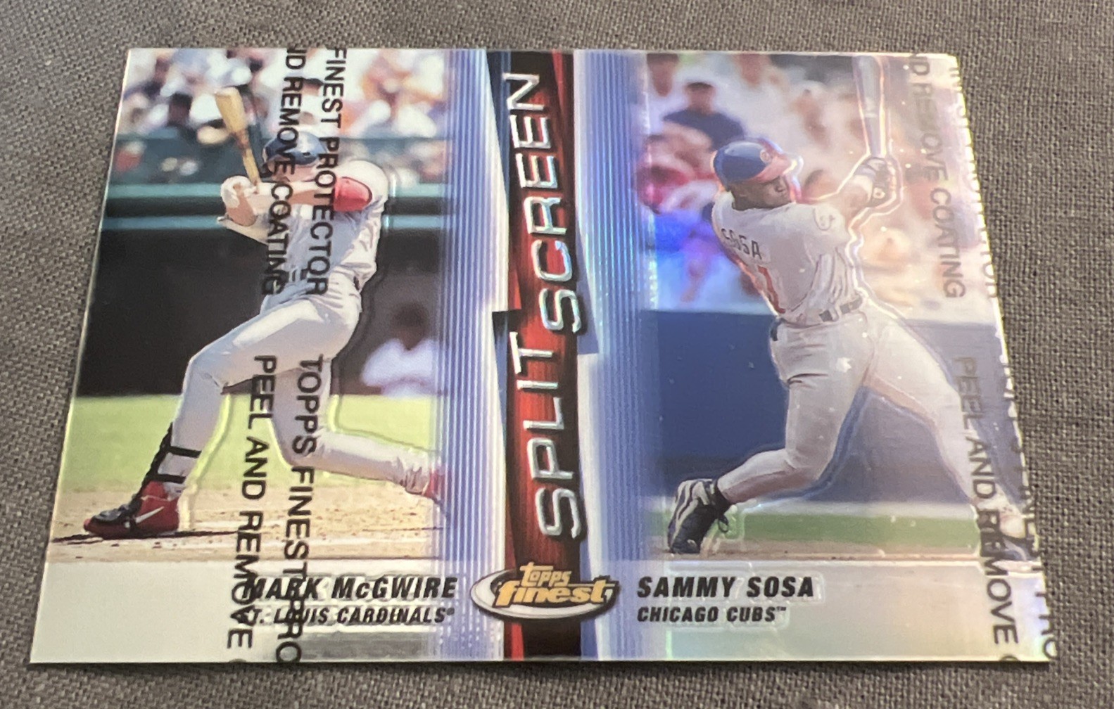 1999 Finest SPLIT SCREEN #1 Sammy Sosa Mark McGwire RARE RIGHT REFRACTOR