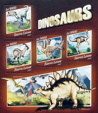 SIERRA LEONE DINOSAURS STAMPS 2017 MNH DINOSAUR PARASAUROLOPHUS STEGOSAURUS