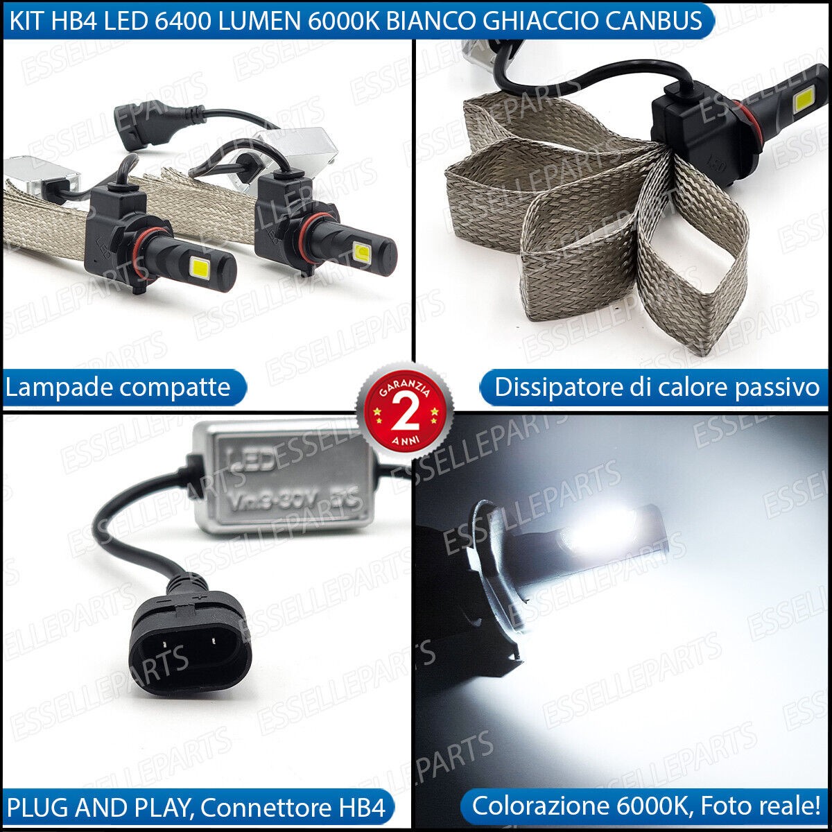 アイ KIT FULL LED VW GOLF 6 VI LAMPADE HB4 FENDINEBBIA CANBUS 6400