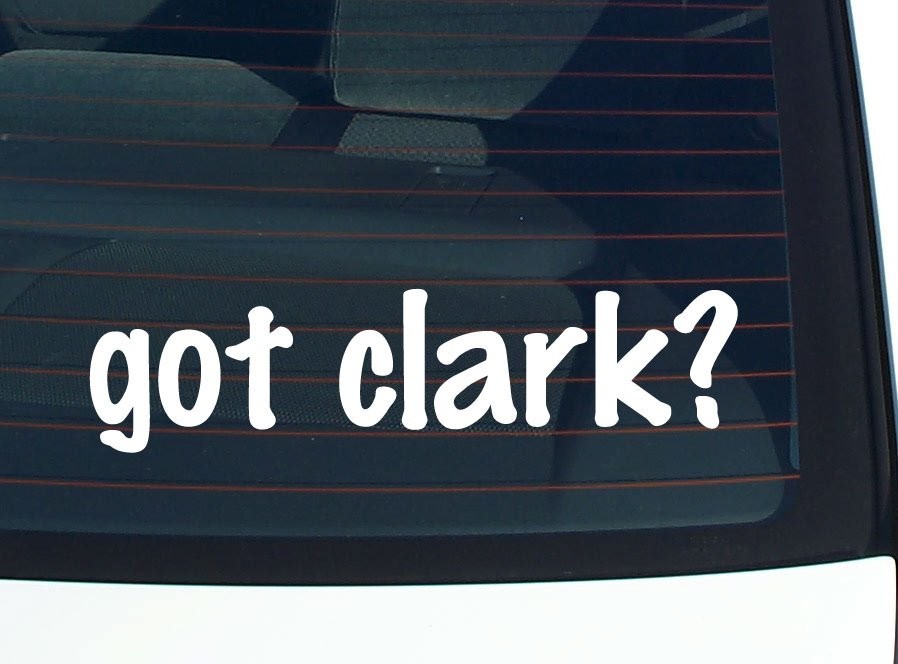 Clark Family Car Decal - Funny Last Name Vinyl Bumper Sticker for Window Pride