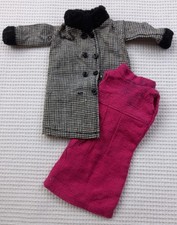 Vintage 1960s Tressy 'Winter Journey' Coat with Faux Fur Collar & Dress Palitoy