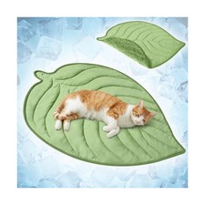 PetAmi Dog Cooling Mat, Leaf Shape, Reversible Cooling Nylon Blanket Soft Fle...
