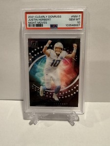 2021 Panini Donruss Justin Herbert Night Moves SSP Case Hit PSA 10 GEM