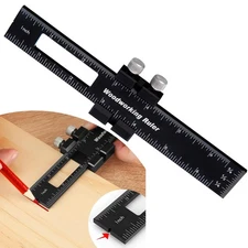 Professional Woodworking T-Type Scribing Ruler - 6 Inch Construction Measurin...