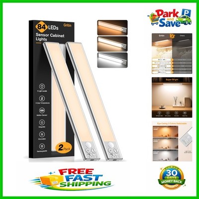 Motion Sensor Under Cabinet Lights - 2 Pack, 3 Color Temps & 5 Brightness Levels