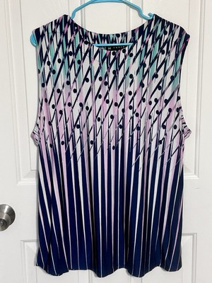 N Touch Top Shirt Women s Size 2X Stretch Sleeveless Vibrant Summer Office