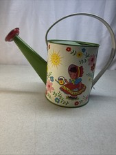 Vintage Tin Ohio Art Multicolored Watering Can with Handle 1950s