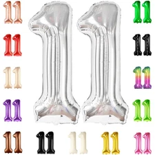 KatchOn, Silver Number 11 Balloon - Giant, 40 Inch | 11 Birthday Balloon for ...