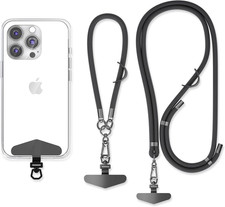 2-Pack Cell Phone Lanyard, Adjustable Crossbody Strap  Wrist Strap, 2 Metal Tab