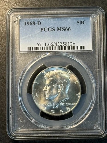 1968-D Kennedy Half Dollar 50c PCGS MS66