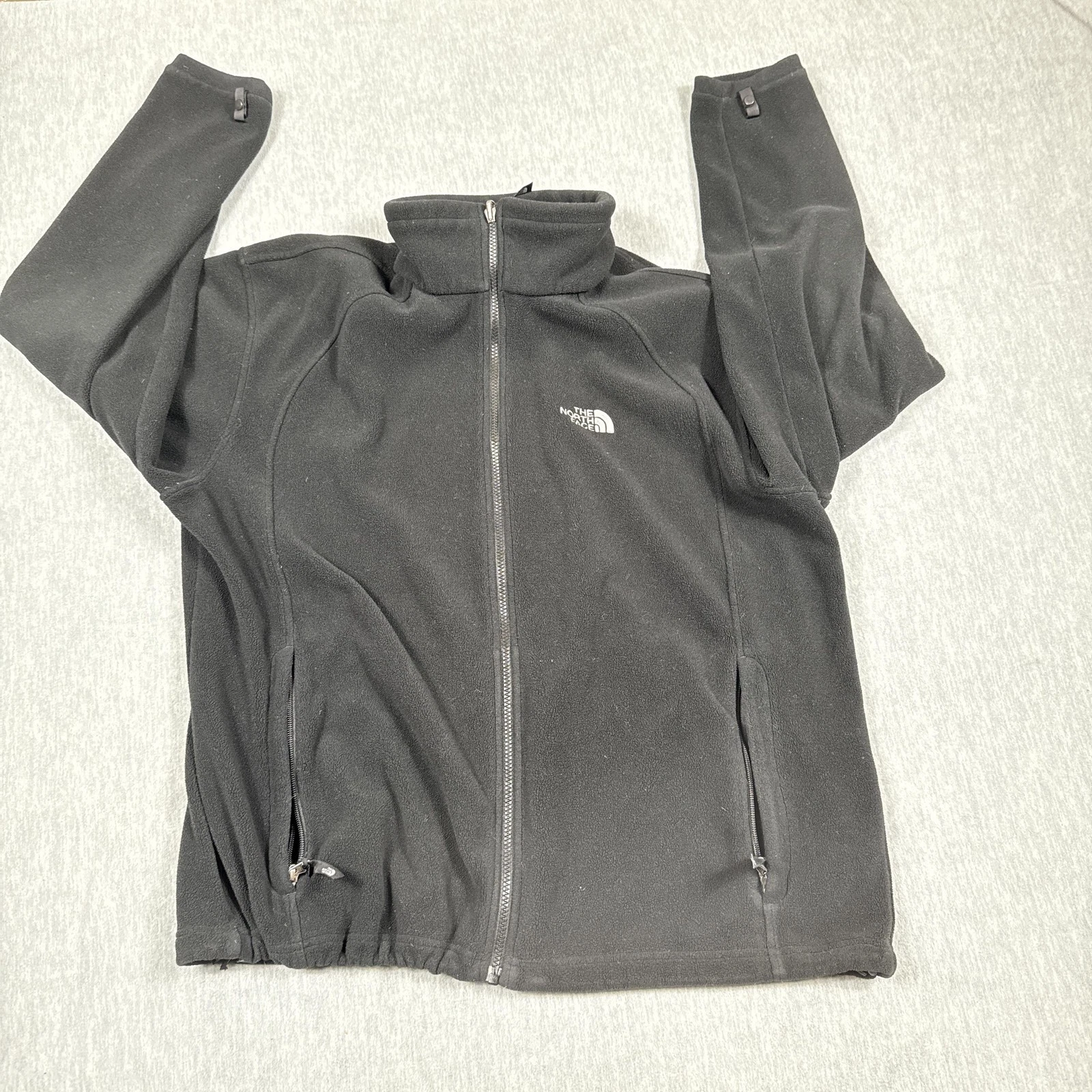 North Face Jacket Mens XL Black Full Zip Fleece Outdoor Classic Warm Pockets