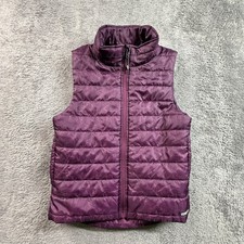 Kerrits Girls L Purple Horse Print Puffer Vest Zip Equestrian Riding Jacket